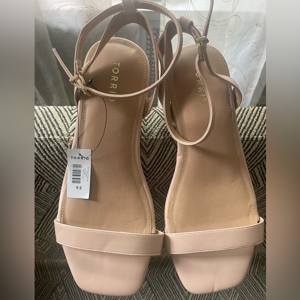 Torrid Nude/Blush Sandals with Kitten Heel
